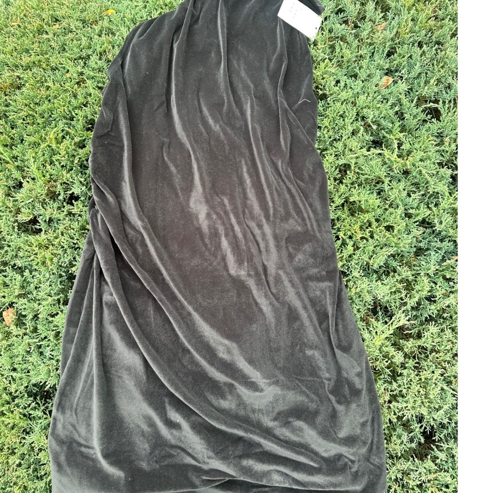 A New Day Dress Women's Sleeveless Midi Mock Neck Ruched Velvet Dress Size 2X - Picture 6 of 10